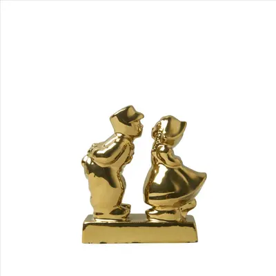 Heinen Delfts Blauw ornament keramiek kissing couple 5x2x5.5cm goud