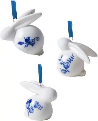 Heinen Delfts Blauw ornament keramiek konijn 0x0x6cm delfts blauw