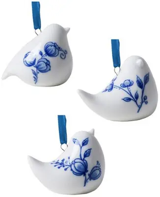 Heinen Delfts Blauw ornament keramiek vogel 7x5x5.5cm delfts blauw