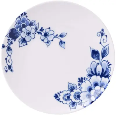 Heinen Delfts Blauw petit four bordje keramiek paauw 10x1.5cm delfts blauw 