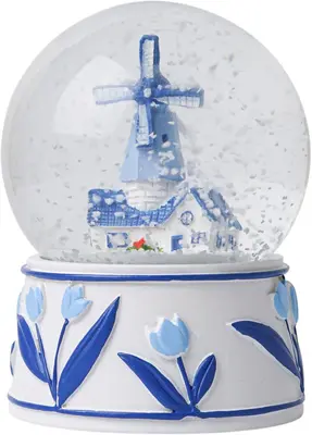 Heinen Delfts Blauw sneeuwbol molen delfts blauw 