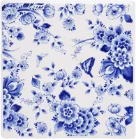 Heinen Delfts Blauw tegeltje keramiek bloementuin 13x13cm delfts blauw kopen?