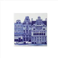 Heinen Delfts Blauw tegeltje keramiek grachtenpanden 13x13cm delfts blauw kopen?