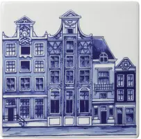 Heinen Delfts Blauw tegeltje keramiek grachtenpanden 13x13cm delfts blauw kopen?