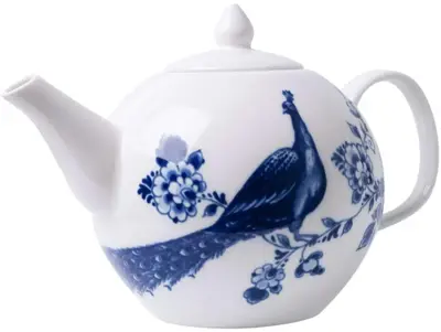 Heinen Delfts Blauw theepot keramiek paauw 23x14x15cm delfts blauw 