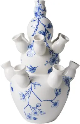 Heinen Delfts Blauw tulpenvaas keramiek orchidee 0x35cm delfts blauw