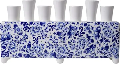 Heinen Delfts Blauw tulpenvaas keramiek rechthoek 30x7x17cm delfts blauw