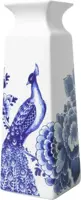 Heinen Delfts Blauw vaas keramiek bloem en pauw 8x8x22cm delfts blauw kopen?