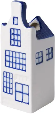 Heinen Delfts Blauw vaas keramiek halsgevel 5x4.5x13.5cm delfts blauw