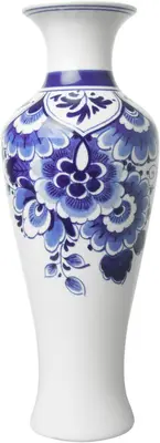 Heinen Delfts Blauw vaas keramiek slank bloemen 8x20.5cm delfts blauw