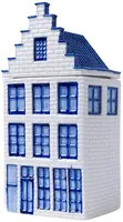 Heinen Delfts Blauw voorraadpot keramiek grachtenpand 7.5x9x20cm delfts blauw kopen?