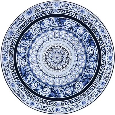 Heinen Delfts Blauw wandbord keramiek delftse mandala 42cm delfts blauw 