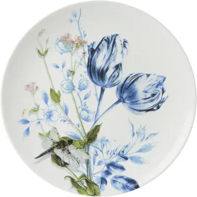 Heinen Delfts Blauw wandbord keramiek libelle 26.5cm delfts blauw 