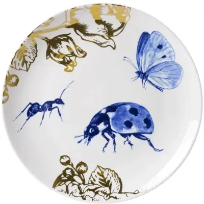Heinen Delfts Blauw wandbord keramiek lieveheersbeestje 20cm delfts blauw 