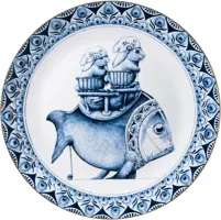 Heinen Delfts Blauw wandbord keramiek redmer hoekstra vis 42cm delfts blauw  kopen?