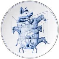 Heinen Delfts Blauw wandbord keramiek redmer hoekstra zebra 20.5cm delfts blauw  kopen?