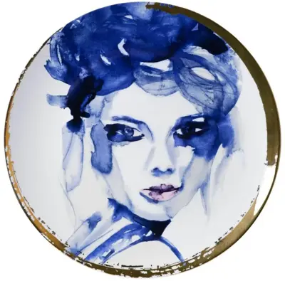 Heinen Delfts Blauw wandbord keramiek victoria verbaan hot mess 31cm delfts blauw 
