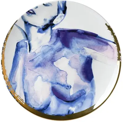 Heinen Delfts Blauw wandbord keramiek victoria verbaan sexy lady 31cm delfts blauw 