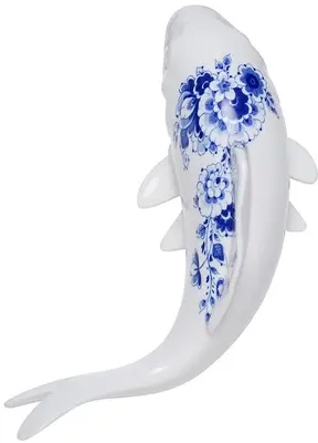 Heinen Delfts Blauw wandornament keramiek vis 27x19cm delfts blauw