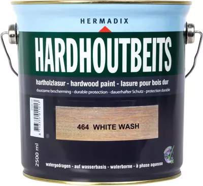 Hermadix hardhoutbeits zijdeglans 2500 ml white wash (464)