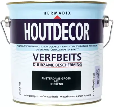 Hermadix houtdecor zijdeglans 2500 ml amsterdams groen (632) dekkend