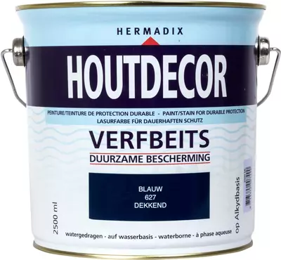 Hermadix houtdecor zijdeglans 2500 ml blauw (627) dekkend