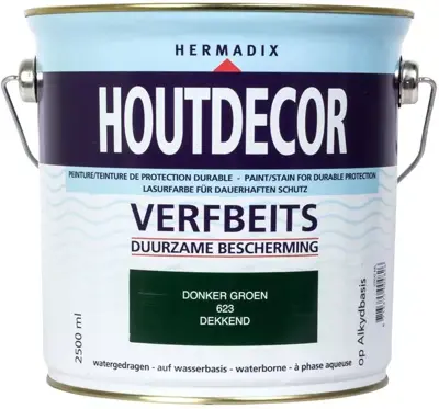 Hermadix houtdecor zijdeglans 2500 ml donkergroen (623) dekkend