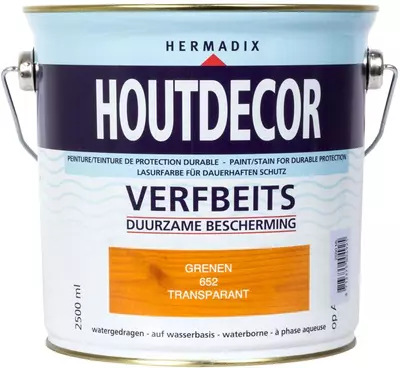 Hermadix houtdecor zijdeglans 2500 ml grenen (652) transparant