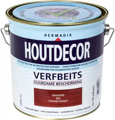 Hermadix houtdecor zijdeglans 2500 ml mahonie (654) transparant