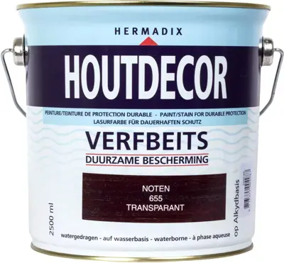  Hermadix houtdecor zijdeglans 2500 ml noten (655) transparant