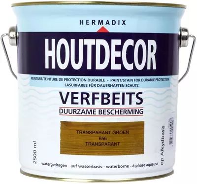 Hermadix houtdecor zijdeglans 2500 ml transparant groen (656) transparant