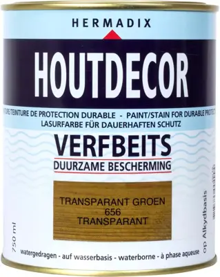  Hermadix houtdecor zijdeglans 750 ml groen (656) transparant