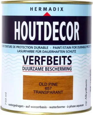 Hermadix houtdecor zijdeglans 750 ml old - pine (657) transparant