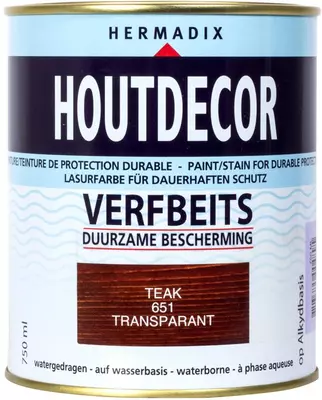 Hermadix houtdecor zijdeglans 750 ml teak (651) transparant