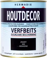 Hermadix houtdecor zijdeglans 750 ml zwart (620) dekkend