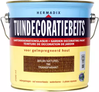 Hermadix tuindecoratiebeits mat 2500 ml bruin naturel (766) transparant