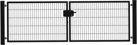 Hillfence eco dubbele poort 300x100 cm zwart - afbeelding 2