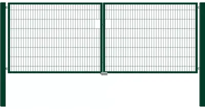 Hillfence eco dubbele poort 300x100 cm zwart - afbeelding 1