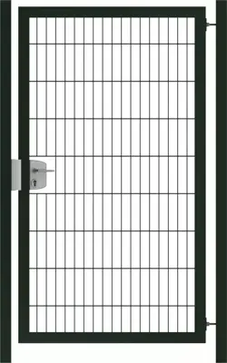 Hillfence premium enkele poort 100x180 cm zwart - afbeelding 1