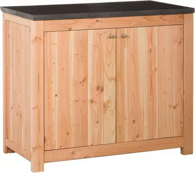 Hillhout douglas dubbele buitenkeuken 1 plank met deur 109x56x90 cm - afbeelding 1