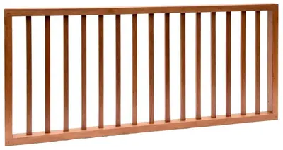 Hillhout hek met rechte spijlen 180x80 cm - afbeelding 1