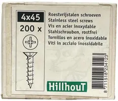 Hillhout Roestvrijstalen Schroeven - Ø4x45mm - 200 Stuks kopen?