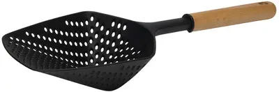 HIT trading Schep/vergiet hout/nylon zwart 36 cm