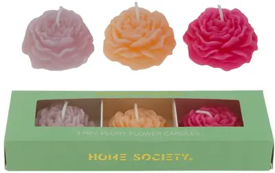 Home Society drijfkaars bloem 6x2.5cm multi 3 stuks