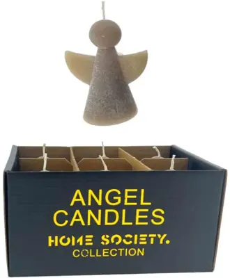 Home Society kaars engel 5.5x10cm bruin 1 stuks