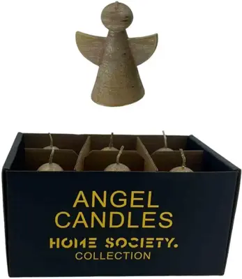 Home Society kaars engel 5.5x10cm goud 1 stuks - afbeelding 1