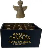 Home Society kaars engel 5.5x10cm goud 1 stuks - afbeelding 1