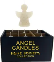 Home Society kaars engel 5.5x10cm greige 1 stuks - afbeelding 1