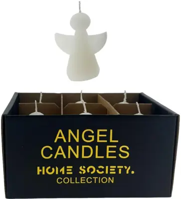 Home Society kaars engel 5.5x8cm wit 1 stuks