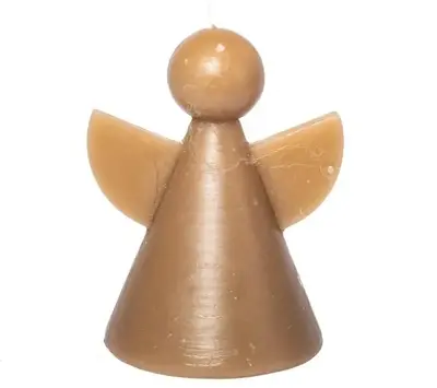 Home Society kaars engel 7.5x11cm taupe 1 stuks - afbeelding 1